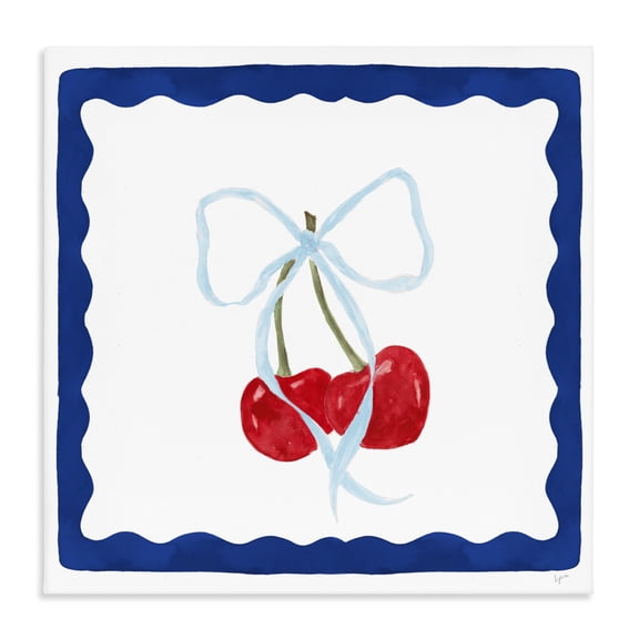 Stupell Industries Summer Bordered Cherries Canvas Wall Art, design by Lucille Price