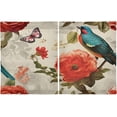 thumbnail image 2 of GZHJMY 36 Inch Length Kitchen Curtains Birds Flowers 2 Panels Half Window Sheer Curtains Rod Pocket Farmhouse Short Drapes for Bathroom Cafe Basement Home Decor, 2 of 7