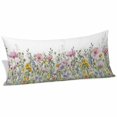 thumbnail image 2 of Spring Floral Body Pillow Covers 20"x60", Watercolor Flower Eucalyptus Leaves Botanical Soft Brushed Microfiber Breathable Throw Pillow Covers, Pillowcase with Zipper for Couch Sofa Bedroom, 2 of 9