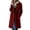 Wine#2, variant on Women's Double Breasted Pea Coat Notch Lapel Long Trench Coat Lined Button Pockets Knee Length Casual Winter Outerwear