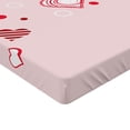 thumbnail image 2 of Ambesonne Romantic Fitted Sheet, Contour Hearts Lines, Twin Size, Rose Red Pink, 2 of 3