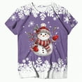 thumbnail image 4 of UngA Womens Christmas T Shirts Merry Christmas Printed T-Shirts Short Sleeve Holiday Tee Xmas Gift Tops Christmas Shirt Women Purple,XXL, 4 of 6