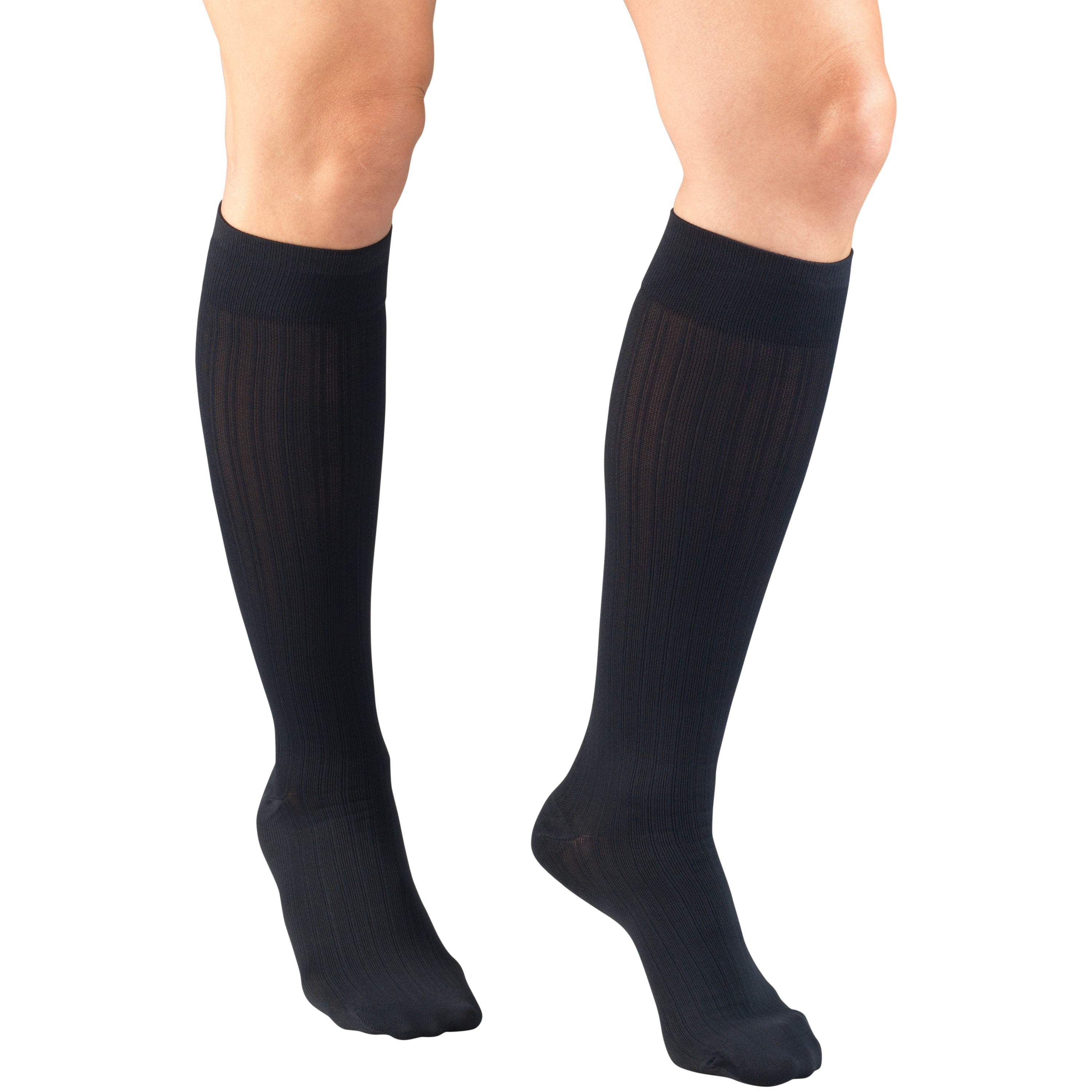 Women's Trouser Socks, Dress Style, Rib Pattern: 15-20 mmHg, Navy, X ...