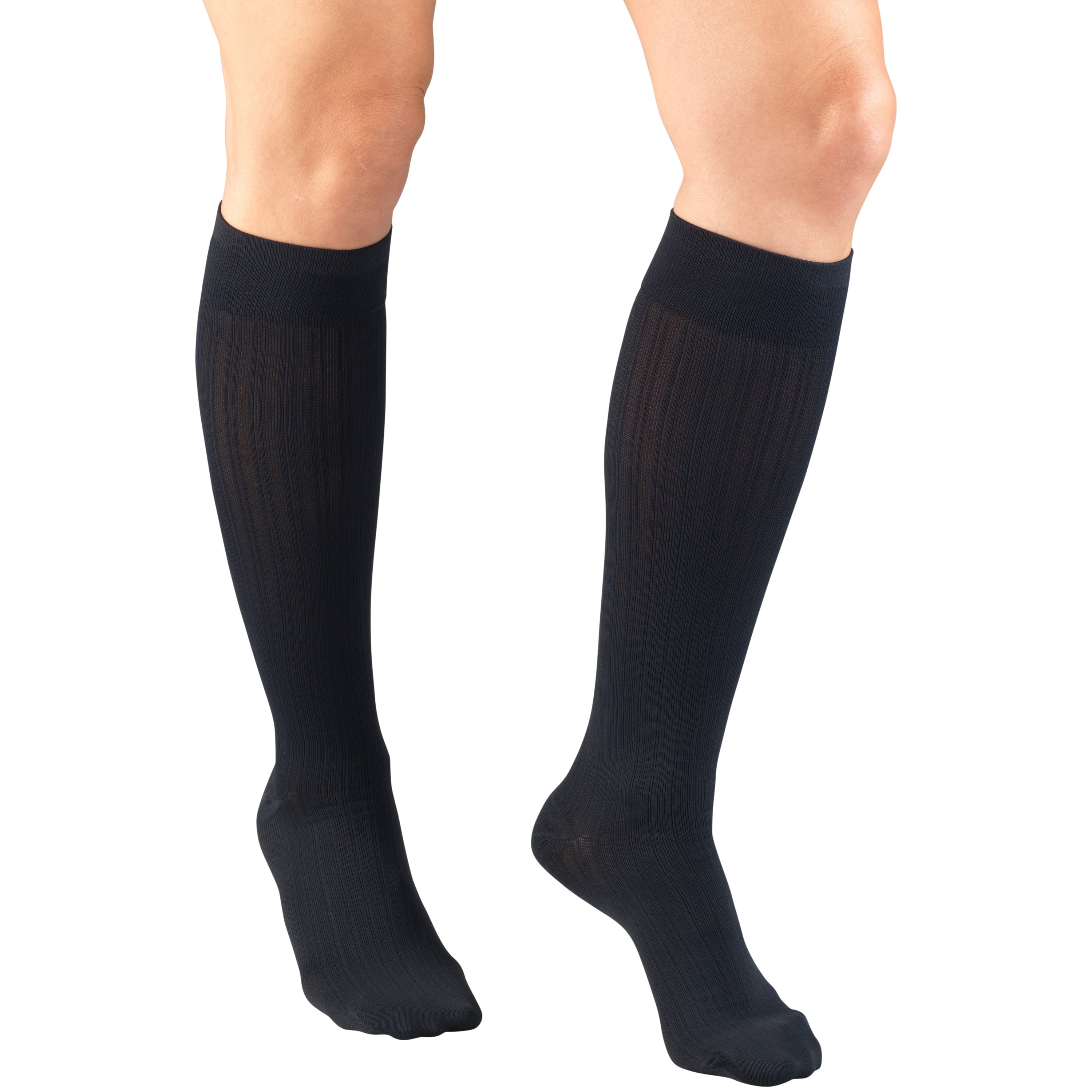 Women's Trouser Socks, Dress Style, Rib Pattern 1520 mmHg, Navy, X