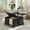 Black, variant on Furnihold  Farmhouse Lift Top Coffee Table, Square Wood Center Table with Large Hidden Storage Compartment for Living Room, Rustic Cocktail White Modern Table with Hinged Lift Top, Brown Top