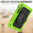 thumbnail image 4 of For Samsung Galaxy Tab S10 FE/S9 FE/S9 Case 11 inch, 360 Rotating Shockproof Cover with Stand, Handle, Shoulder Strap (SM-X520/X510/X710), Lime, 4 of 7
