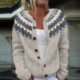 thumbnail image 2 of iHPH7 Fair Isle Sweater Women Fall Outfits for Women Womens Fall Jackets Women Fall Clothes Womens Fall Clothing Fall Sweaters for Women Button Up Cardigans for Women Light Gray S, 2 of 4