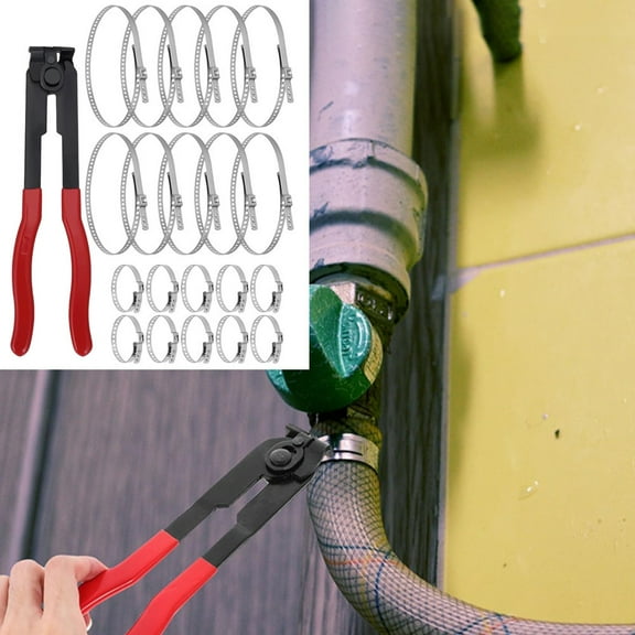 For Auto/ATV CV Joint Axle Boot Clamp Pliers Tool with 20 Crimp Bands -Ear Type Extension For Most Cars