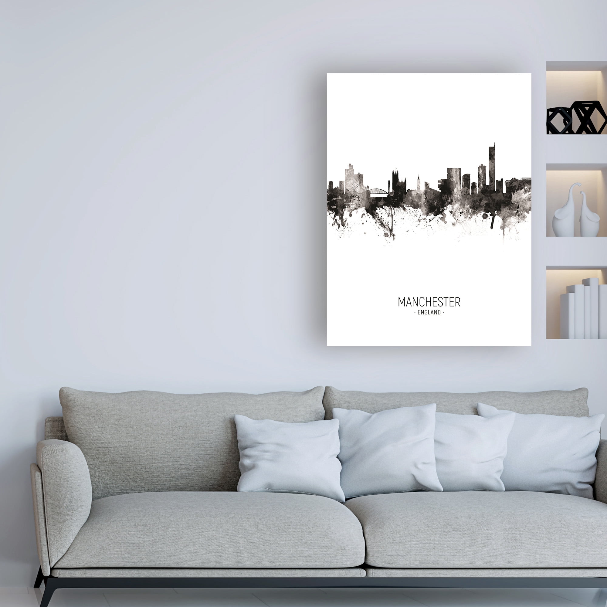 Trademark Fine Art 'Manchester England Skyline Portrait II' Canvas Art by Michael Tompsett