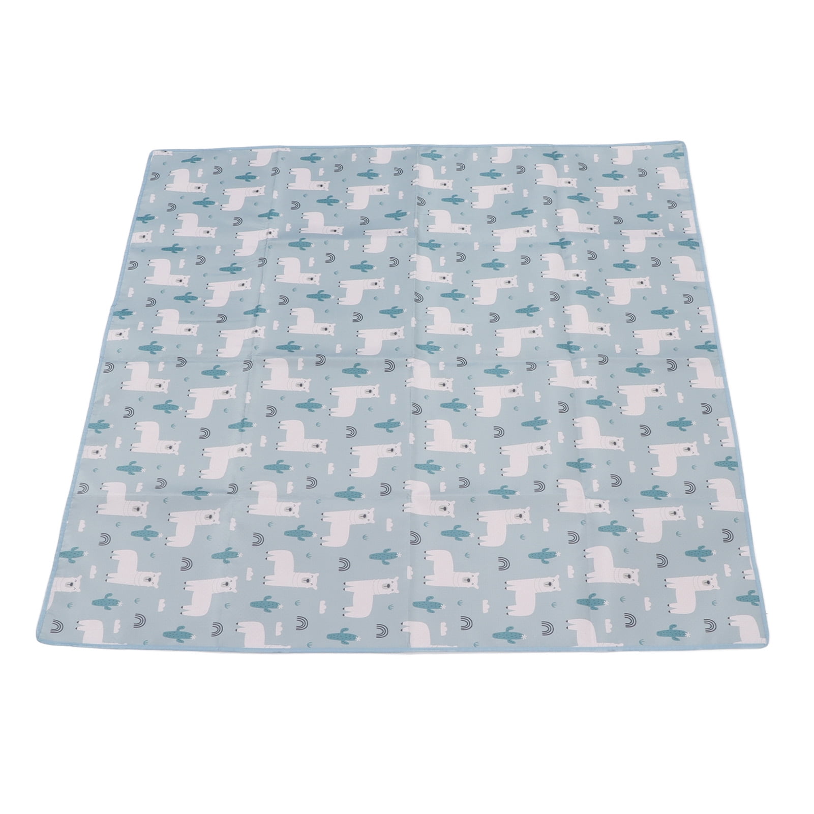 NFTIGB Extra Large Padded Play Mat Blue Reversible Foldable Waterproof Baby Crawling Mat for Infant (43.3 inches / 110 cm)