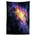 thumbnail image 3 of Ambesonne Galaxy Tablecloth Rectangular Table Cover, Alluring Nebula Stars, 60"x84", Black Purple and Yellow, 3 of 4