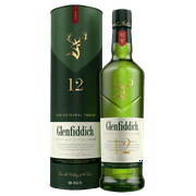 Glenfiddich 12 year Single Malt Scotch Whisky, 750ml Glass Bottle, 40% ABV 80 Proof