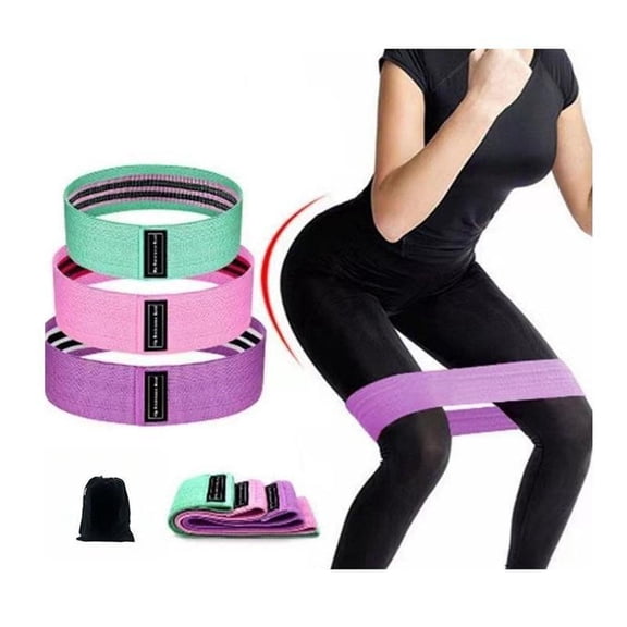 3-Pack Resistance Bands Set Color-Coded Exercise Bands for Abs Glutes Legs Workouts 3 Strength Levels for Home Gym Fitness Portable Storage Bag Compact Lightweight Design