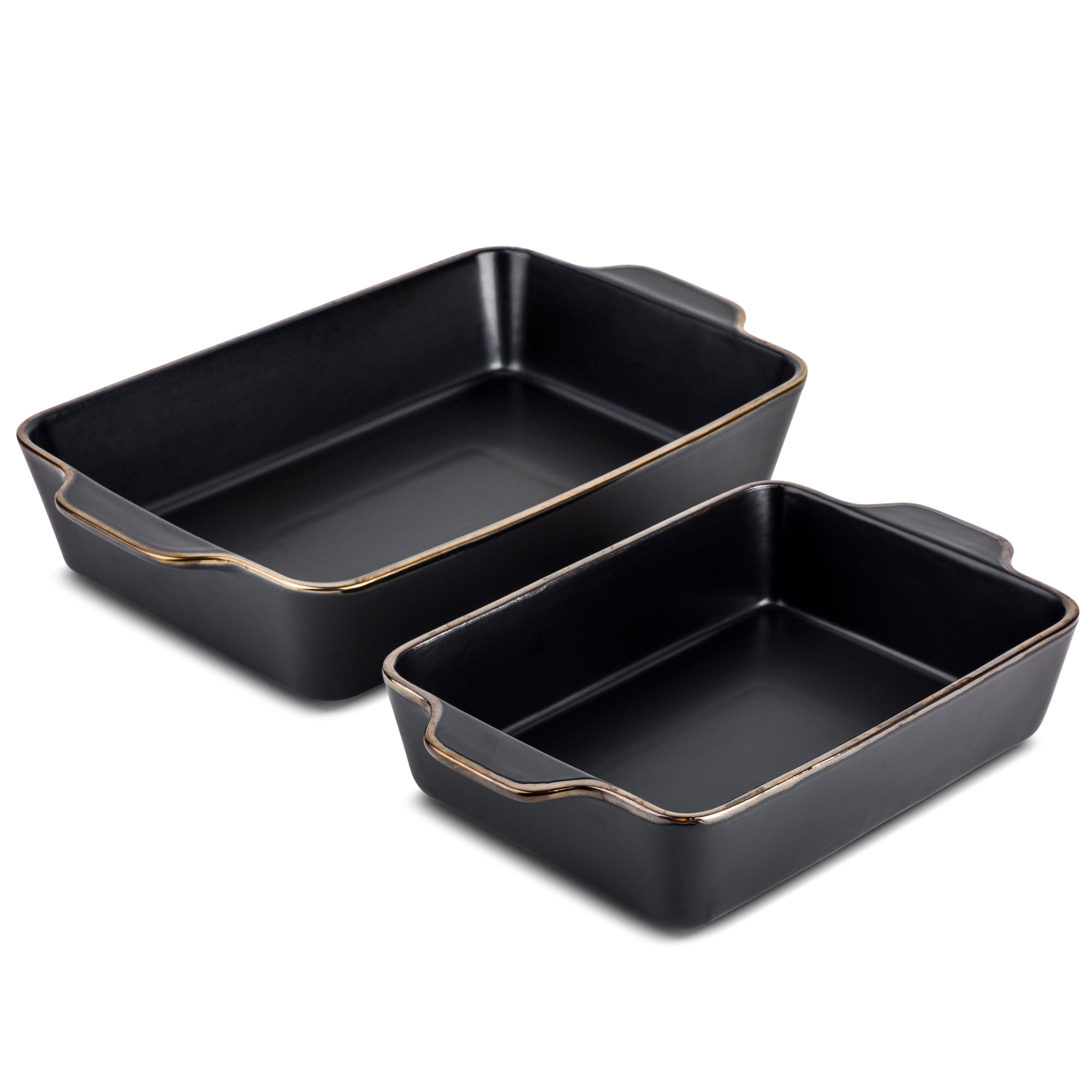 Thyme & Table 2Pack Rectangular Stoneware Baker, Onyx