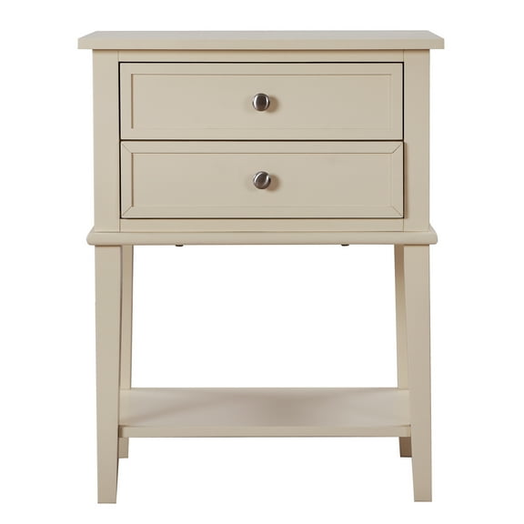 HomeStock Urban Upmarket Beige Nightstand, 22" x 16" x 28", English Dovetail Drawers with Open Shelf Classic design with practical storage in various colors.
