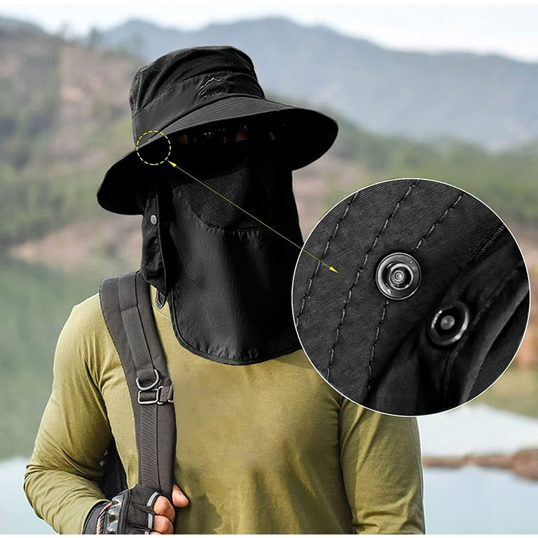 Fishing Hat with Neck Flap for Men/Women, Waterproof Sun