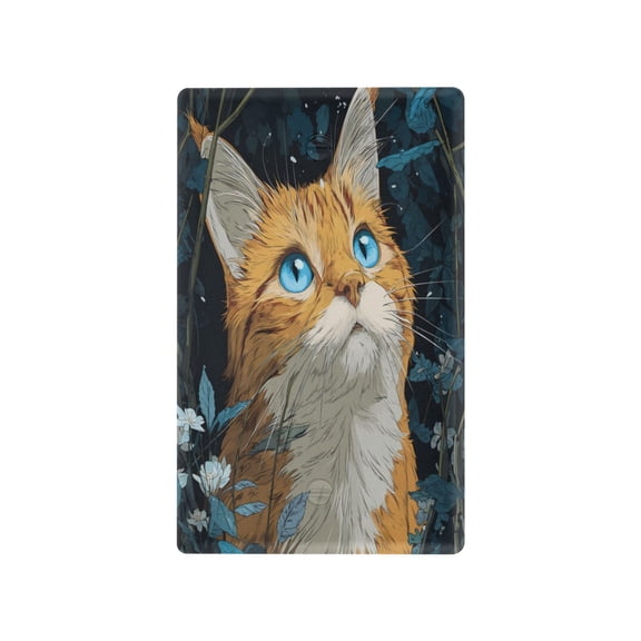 Light Switch Cover Switch Plate Outlet Cover Plug Cover for Electrical Unused Outlet Cover Orange Cat with Blue Eyes