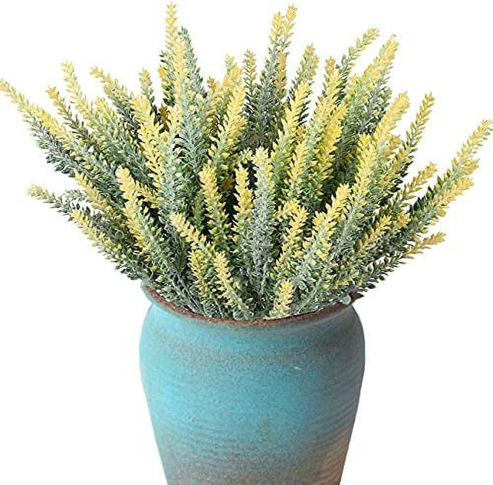 GRNSHTS Artificial Lavender Flowers 8pcs Fake Plants with Faux Plastic Wedding Bouquet for Home Party Wedding Balcony Garden Patio Outdoor Decoration (Yellow,8pcs)