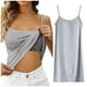 thumbnail image 2 of Camiseta interior con sujetador integrado y cuello redondo para mujer, tirantes finos ajustables, mezcla de algodón, tallas M-XXL, 2 of 5