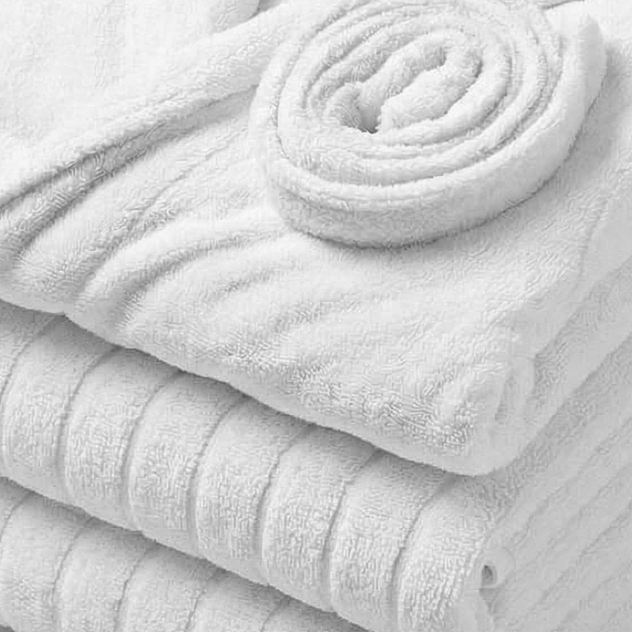 Elegant Comfort Men 3-Piece Spa Bath Set – Plush Bathrobe & 2 Ribbed Bath Towels, Thick Absorbent Hotel Quality Bathroom Essentials, White Bath Towel, White Robe ,X-Large