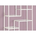 thumbnail image 3 of Miekor Furniture Bookshelf, Bookcase, Etagere, 72" h, Office, Bedroom, Clear Tempered Glass, White Metal, Contemporary, Modern MK6449, 3 of 6