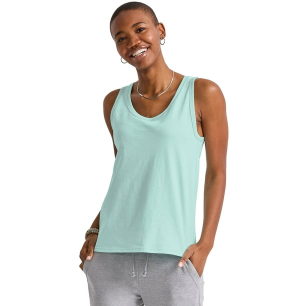 Hanes Essentials Women’s Cotton Tank Top Blue Mist S