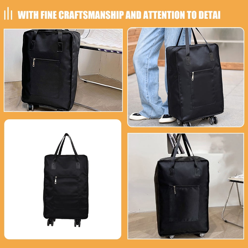 NUOLUX Large Capacity Suitcase Rolling Bag Black Oxford Cloth Travel Storage Bag