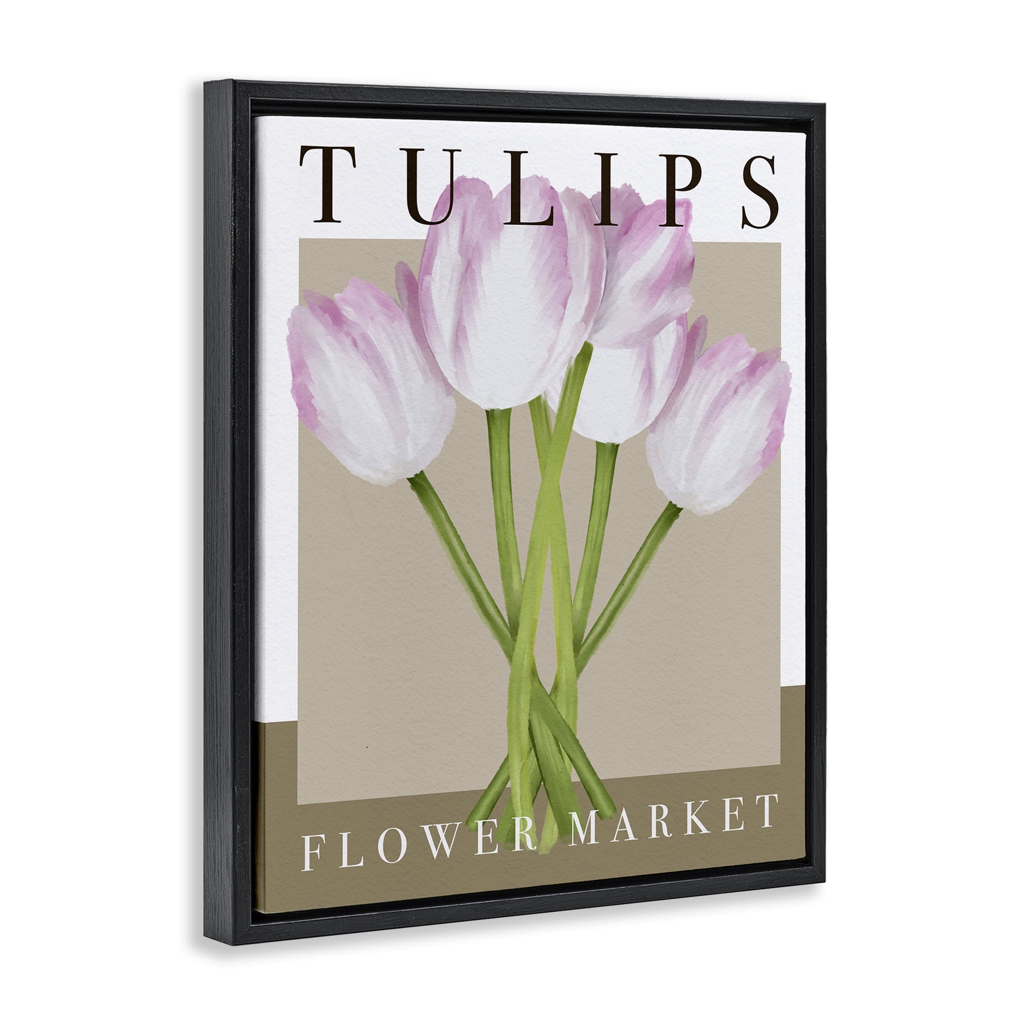 Stupell Industries Tulips Flower Market Black Framed Floater Canvas Wall Art, design by Jennifer Stith