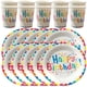 thumbnail image 4 of juego de vajilla para fiesta de cumpleaños, vasos de papel desechables, platos de comedor, suministros, 4 of 6