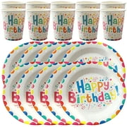YuYiSan 1 Set Birthday Party Dinnerware Disposable Paper Cup Dining Plate Supply