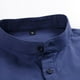 thumbnail image 3 of Blusa y camisa de manga larga con cuello alto para hombre, informal, de color liso, con cuello alto, manga larga, bolsillo con medio botón, blusa de poliéster para hombre, 3 of 4