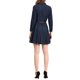thumbnail image 3 of Vestido de camisa de mezclilla de manga larga por encima de la rodilla para mujer con cinturón XS negro azul, 3 of 7