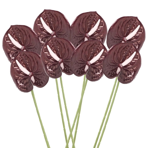 Deago 8 Pcs 24.4" Artificial Anthurium Flowers Real Touch Fake Flower for DIY Vase Bouquets Centerpiece Arrangements Wedding Bridal Shower Party Home Decor