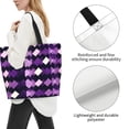 thumbnail image 5 of Large Capacity Single Shoulder Shopping Bag 19.7×15.7×5.9in Main Pocket Large To Accommodate Your Daily Needs Can Be Portable Can Be A Single Shoulder Back Violet Retro Houndstooth_1, 5 of 8