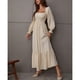thumbnail image 4 of Vestido Largo Con Cuello Cuadrado, Vestido Largo Con Dobladillo Con Volantes Y Temperamento De Color Puro Para Mujer Para Vacaciones ANGGREK Otros, 4 of 8