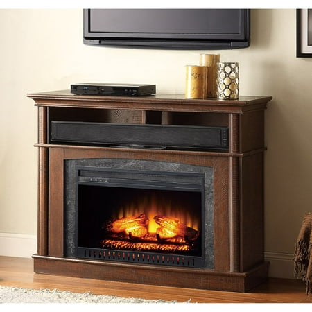 Whalen Media Fireplace Console for TVs up to 45", Rustic Brown
