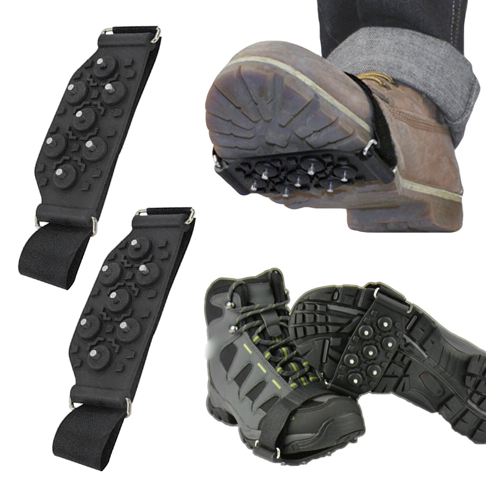 1Pair Ice Grippers Snow Grips Winter Shoes Boots Silicone Spikes Studs Universal 