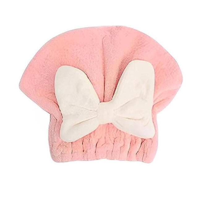 Bonnet de Séchage des Cheveux en Microfibre Design Nœud - Serviette de Douche à Absorption Rapide pour Cheveux