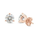 thumbnail image 4 of 1 4/5 ct.t.w 6.5MM Round Cut Lab Created Moissanite Diamond Solitaire Stud Earrings In 10K Solid Rose Gold Jewelry For Women (G-H Color, VVS1 Clarity, 1.80 Cttw), 4 of 7