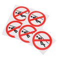 thumbnail image 4 of 5 Pcs Autocollants d'Avertissement Autocollants de Signalisation de Sécurité Sans Appui Adhésif PVC Rouge, 4 of 9