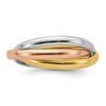 thumbnail image 4 of 14k Tri Color Hollow Gold Polished Rolling Ring Size 8.5 - 6.2 Grams -  Jewelry Gift for Mom, 4 of 6