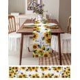 thumbnail image 6 of Sunflower Bee Burlap Cotton Table Runner 14x72 Inches Long, Vintage Yellow Floral Farmhouse Watercolor Farmhouse Table Runners, Outdoor Dining Tablecloths Decor for Baby Shower/Party/Wedding, 6 of 6