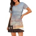 thumbnail image 1 of Balery Elephant Giraffe Camisón de manga corta con cuello redondo para mujer, cómodo y elegante., 1 of 6