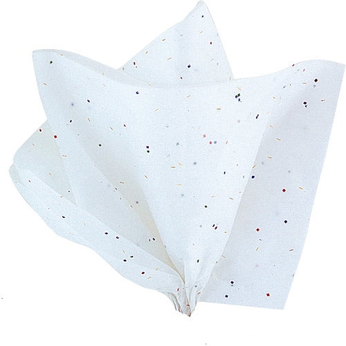 20x20 White Colored Glitter Sparkle Premium Tissue Paper Giftwrap 