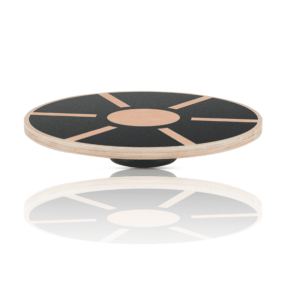 OSM Wobble Balance Board for Stability Training & Physical Therapy, Non-Skid Surface for Ankle Leg Knee Rehabilitation and Muscle Strengthening, Home Gym Equipment, Black