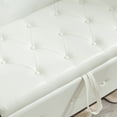 thumbnail image 5 of Modern Faux Leather Storage Bench, Flip Top Button Tufted Ottoman For Living Room Bedroom Entryway, 5 of 13
