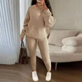 thumbnail image 2 of Ensemble Deux Pièces Hiver 2024 Vêtements pour Femmes Mode Automne Décontracté Col Rond Pull Ample Tricoté, 2 of 5