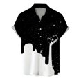 thumbnail image 2 of Camisas De Vestir Para Hombre Slim Fit Moda de verano para hombre Casual Beach Seaside Digital 3D Impresión Botón de solapa Camisa de manga corta Camiseta Hawaii (White, XXL), 2 of 6