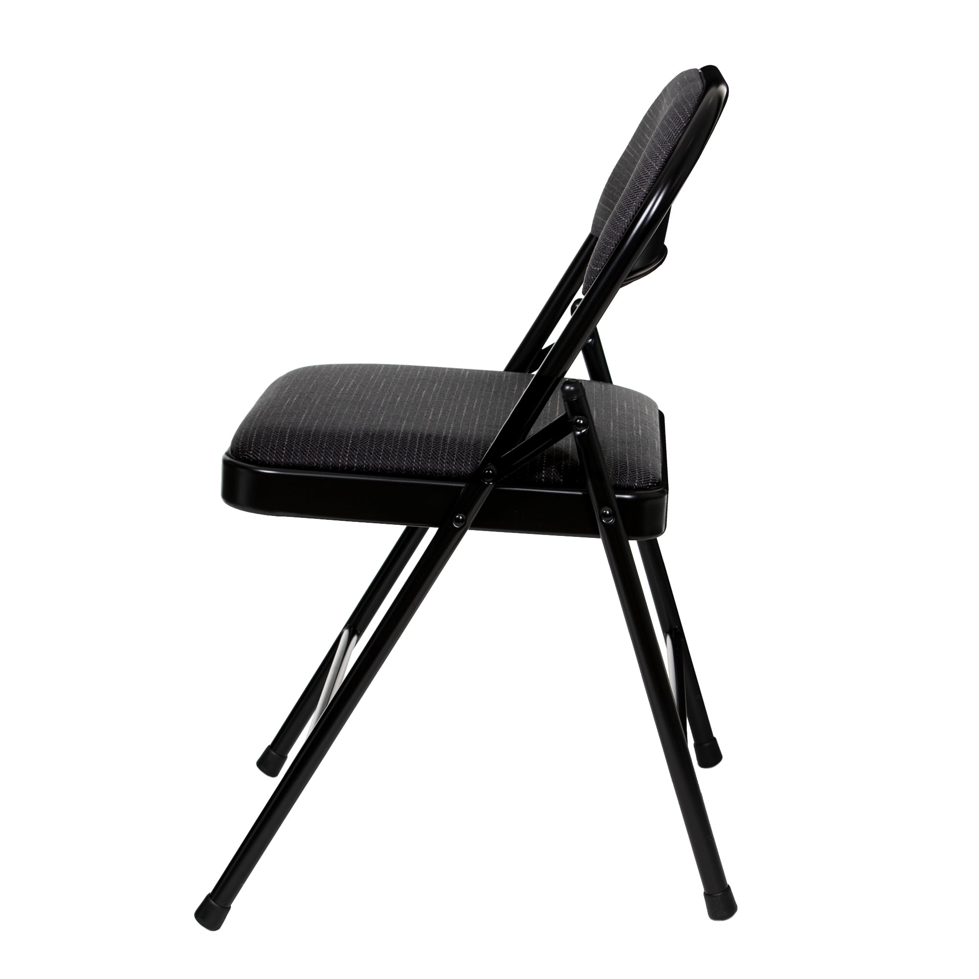 Hampden Furnishings Bernadine Collection Basics Fabric Folding Chair, Black, Pack of 4