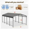 thumbnail image 3 of Heynemo 12x20 FT Heavy Duty Metal Carport with Updated Roof & Enhanced Base, Multi-Use Carport Garage for Car, Truck, Boat, Tractors, Party, Grey, 3 of 10